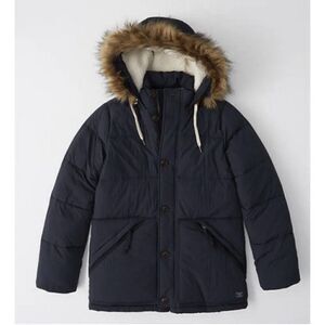 ABERCROMBIE & FITCH ULTRA SHERPA PUFFER JACKET NAVY BLUE MEN'S COAT Primaloft XS